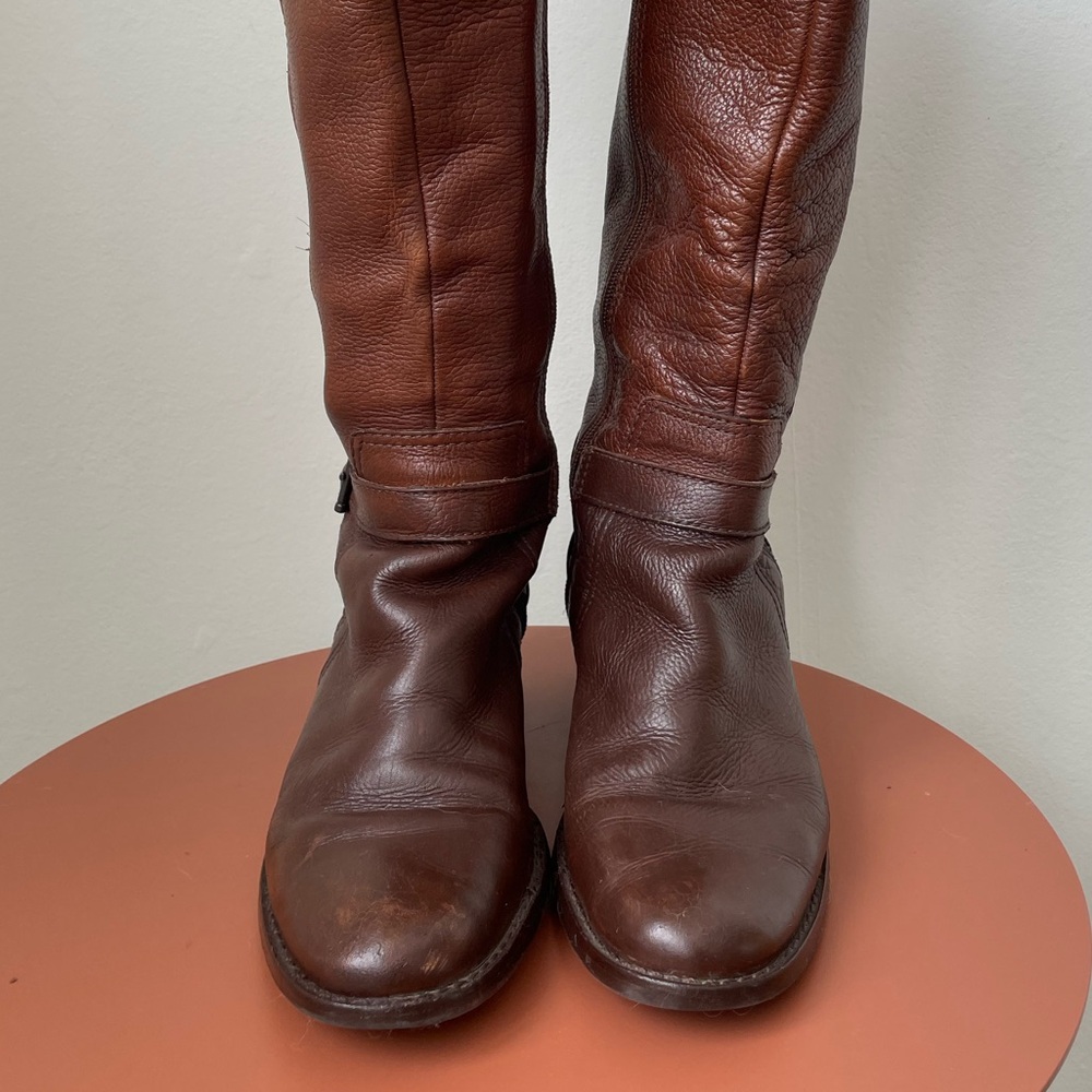 Brown Leather Knee-High Boots - Picture 2 of 11